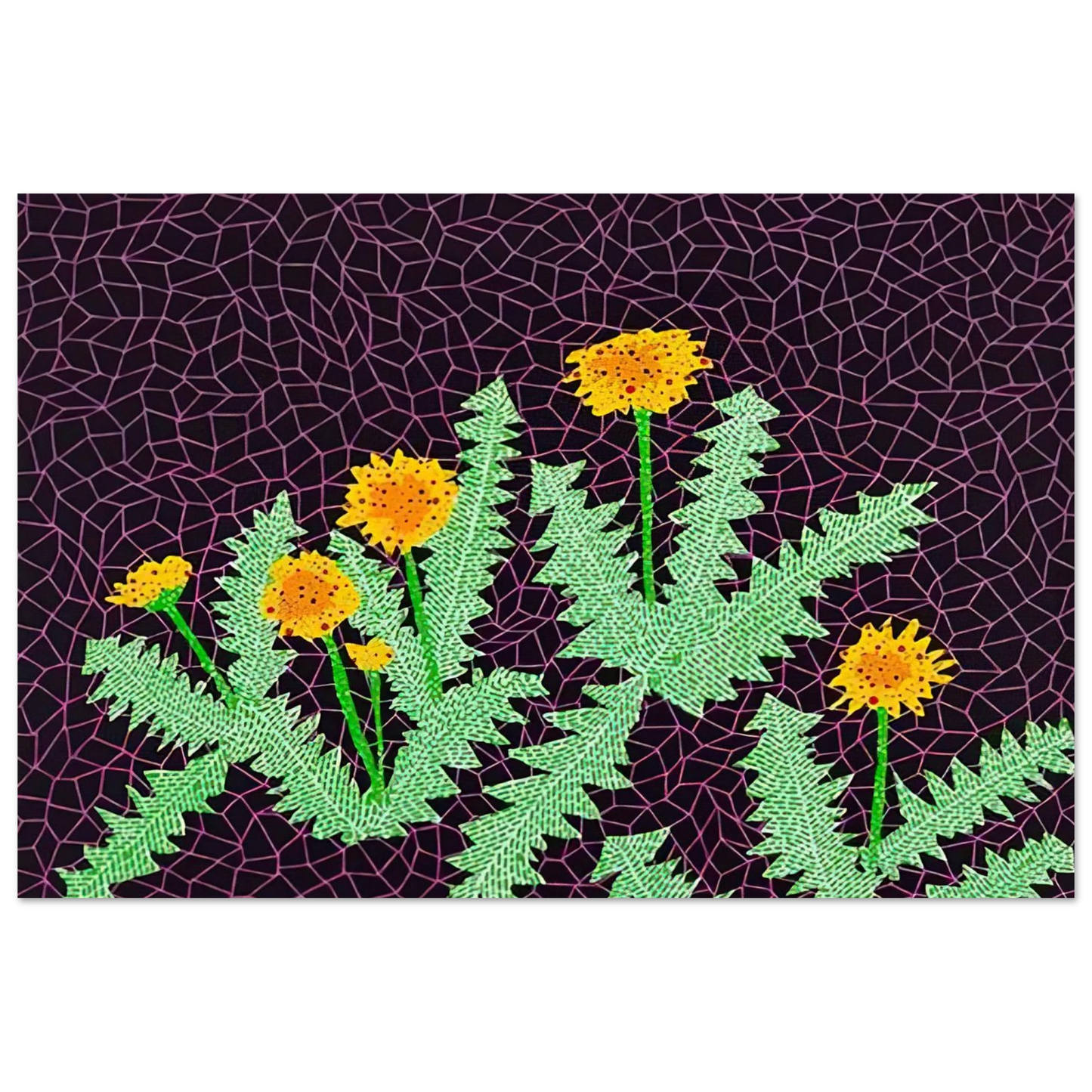 Yayoi Kusama - DANDELIONS 1985 Fine Art Poster - 75x100 cm / 30x40 inches