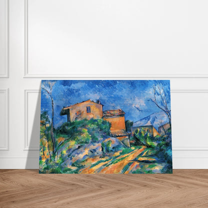 Maison Maria with a View of Chateau Noir - Paul Cézanne Brushed Aluminum Print - 70x100 cm / 28x40 inches | Paul Cézanne Aluminum Print | Paul Cézanne Prints