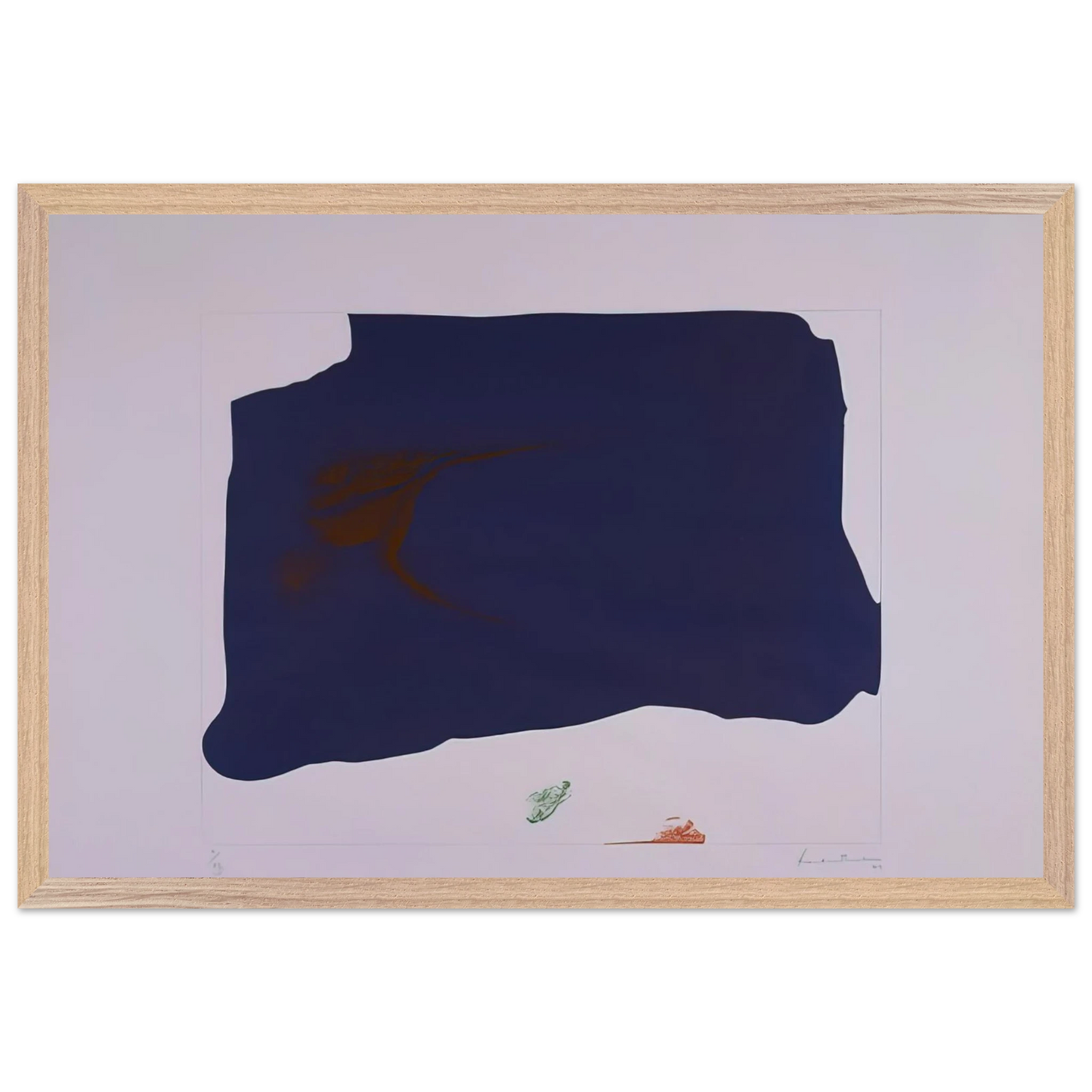 Helen Frankenthaler - Variation II on Mauve Corner - 1969 Wall art - 40x60 cm / 16x24 inches - Premium Wooden Framed Poster With Fine Art Paper - Wood frame