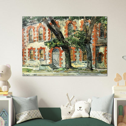 Old Dutch Building, Fishkill, New York - Childe Hassam Acrylic Print - 70x100 cm / 28x40″ inches