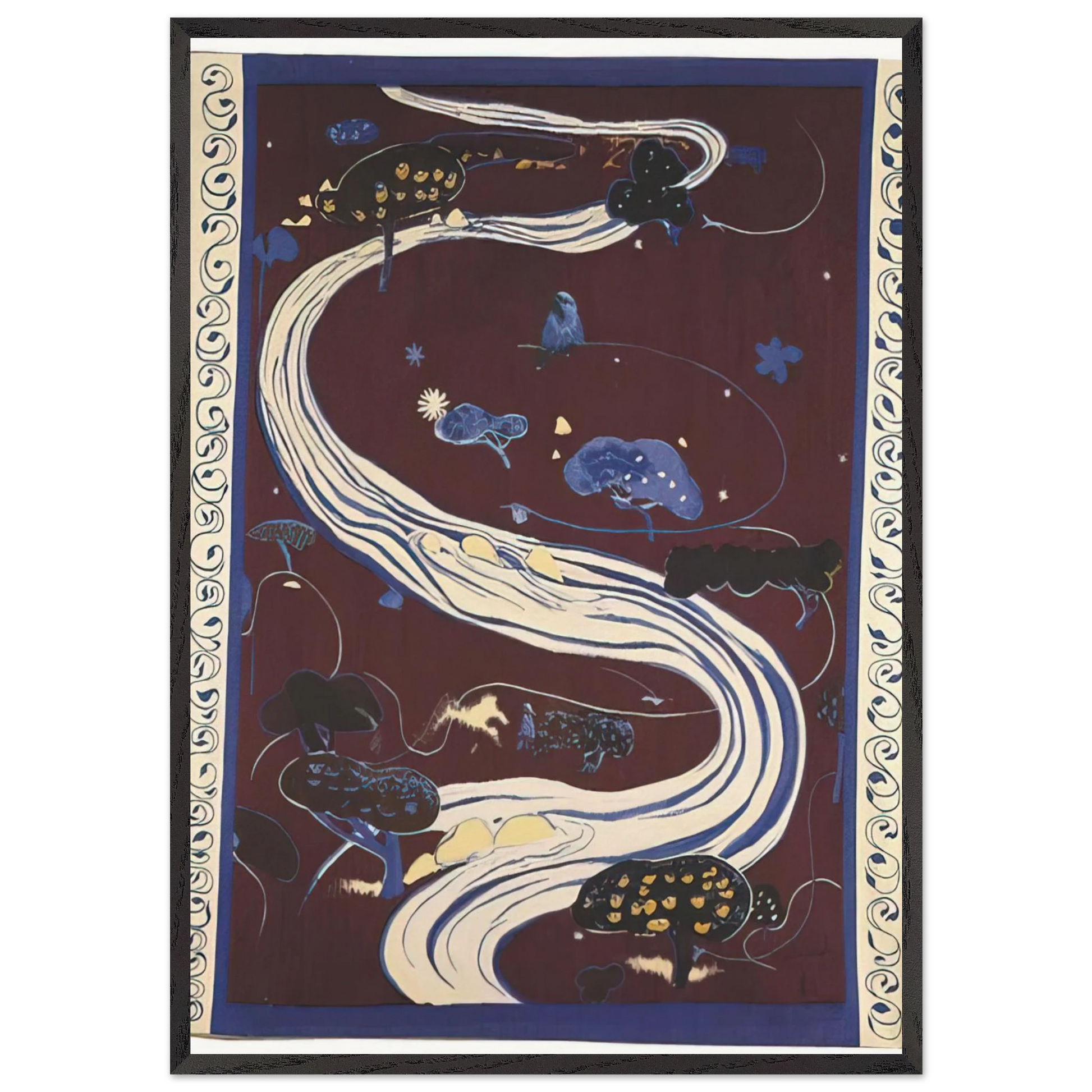 The River - figurative - Brett Whiteley Framed Art Print – Black Wooden Frame - Default Title - -Framed Art Print