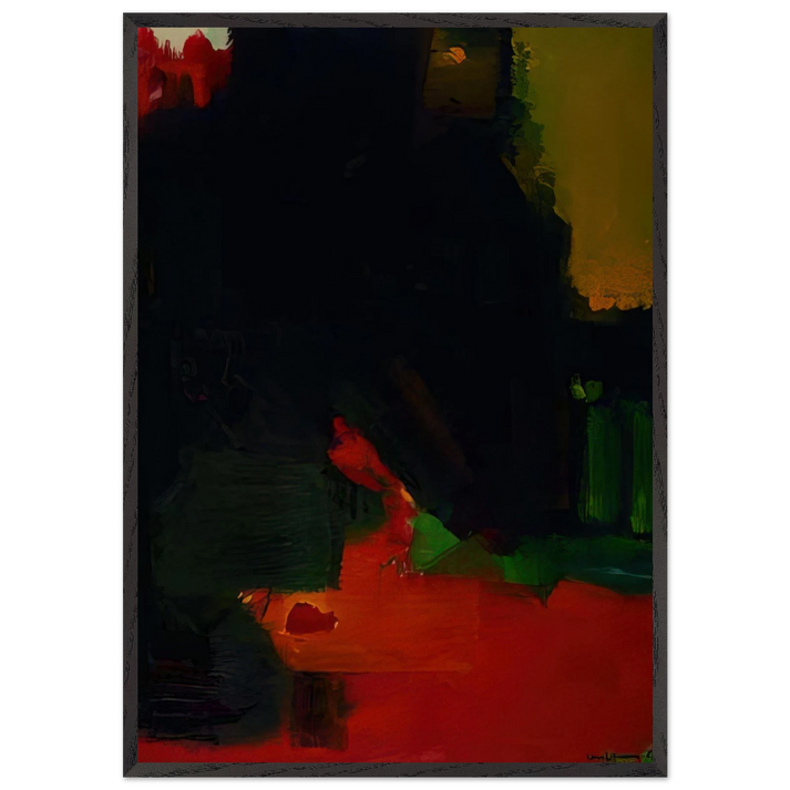 Nocturnal Splendor - Hans Hofmann 70x100 cm / 28x40 inches Framed Art Print – Black Wooden Frame