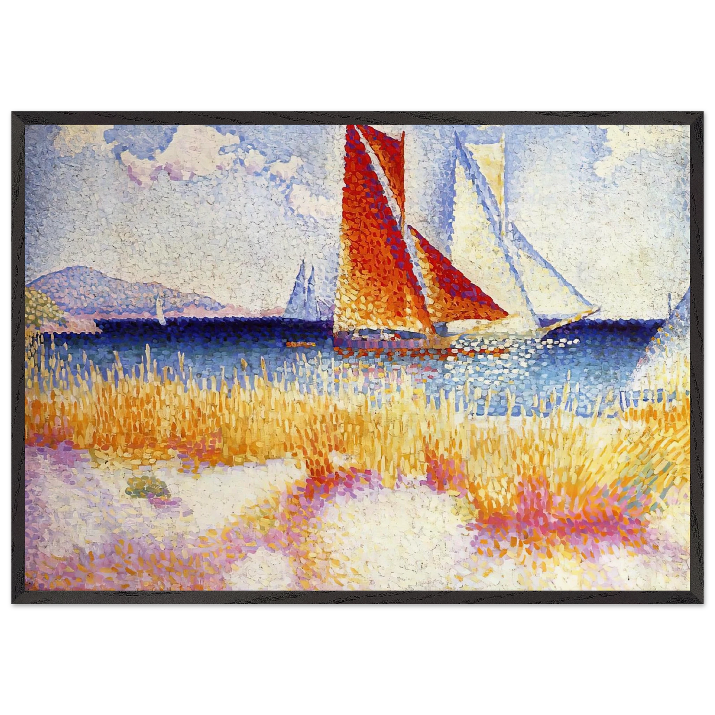 Regatta - Henri-Edmond Cross Framed Art Print – Black Wooden Frame - Default Title - -Framed Art Print