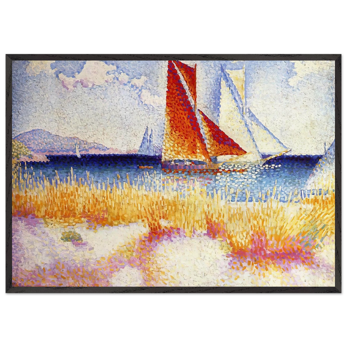 Regatta - Henri-Edmond Cross 70x100 cm / 28x40 inches Framed Art Print – Black Wooden Frame