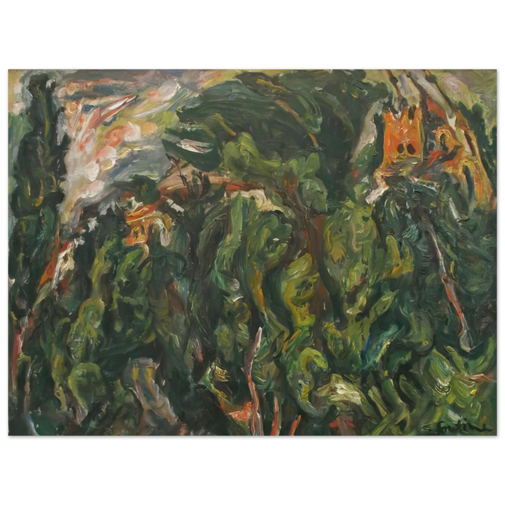 Chaim Soutine - THE RED CASTLE OF CERET 1919  75x100 cm / 30x40inches Fine Art Poster