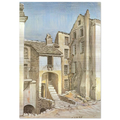 CORTE CORSICA - MC Escher Brushed Aluminum Print - 70x100 cm / 28x40 inches | MC Escher Aluminum Print | MC Escher Prints