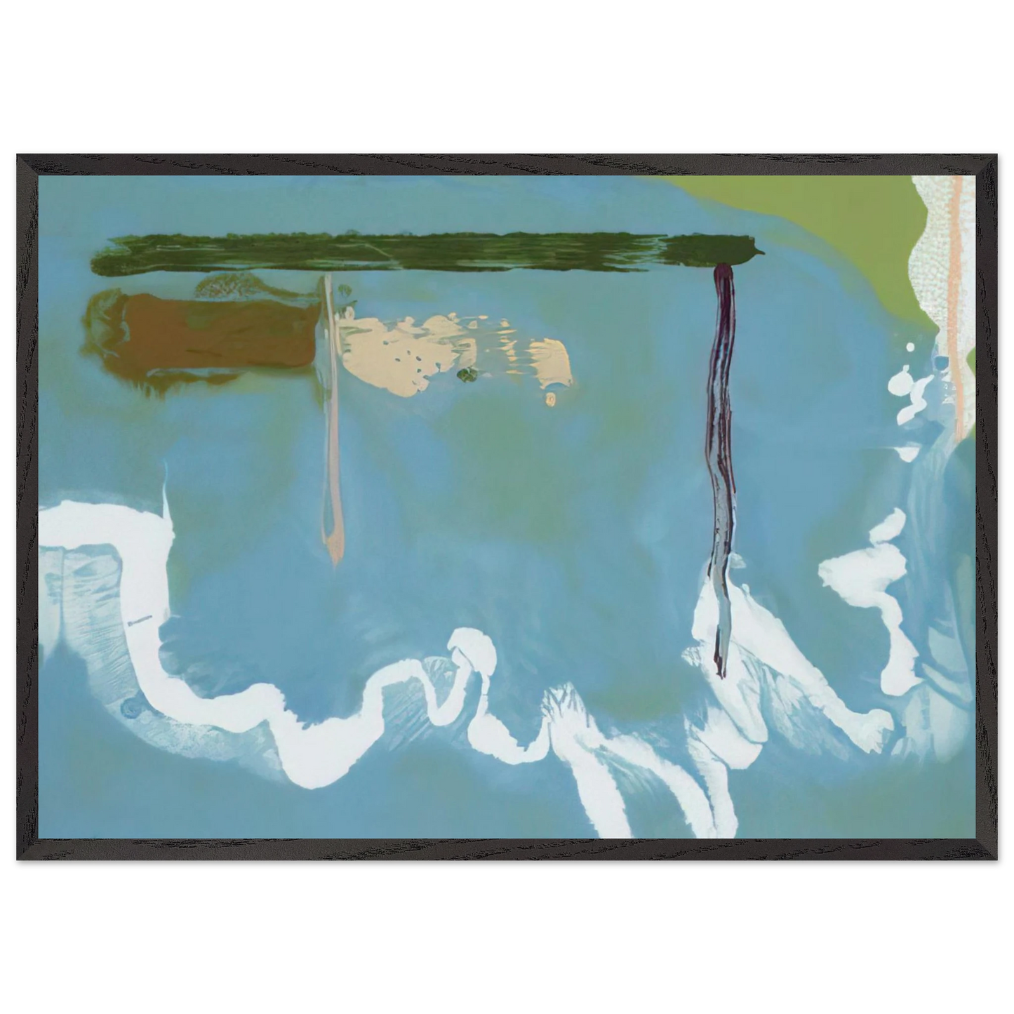Helen Frankenthaler - Skywriting - 1997 Wall art - 45x60 cm / 18x24 inches - Premium Wooden Framed Poster With Fine Art Paper - White frame