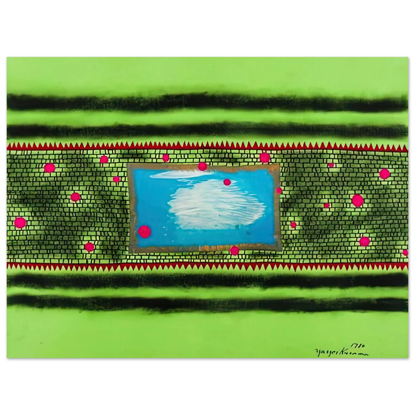 Yayoi Kusama - TRAVELING WATER 1980 Fine Art Poster - 13x18 cm / 5x7 inches