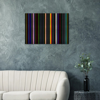 Black Grey Beat - 1964 - Gene Davis Brushed Aluminum Print - 70x100 cm / 28x40 inches | Gene Davis Aluminum Print | Gene Davis Prints