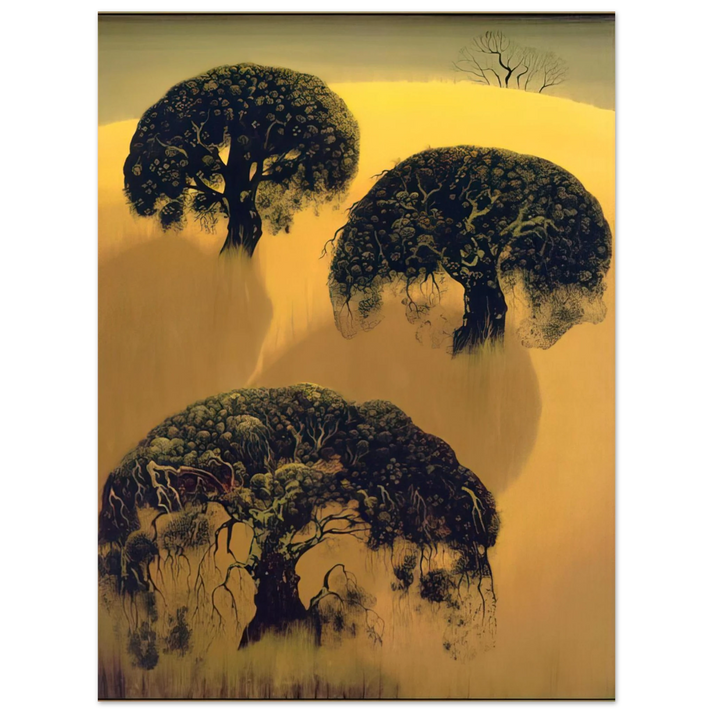 Eyvind Earle - Three Oaks  75x100 cm / 30x40inches Fine Art Poster