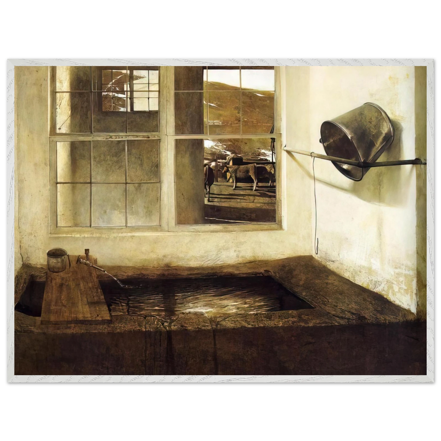 Andrew Wyeth - SPRING FED Wall Art - 60x80 cm / 24x32 inches - Premium Wooden Framed Poster With Fine Art Paper - Wood frame
