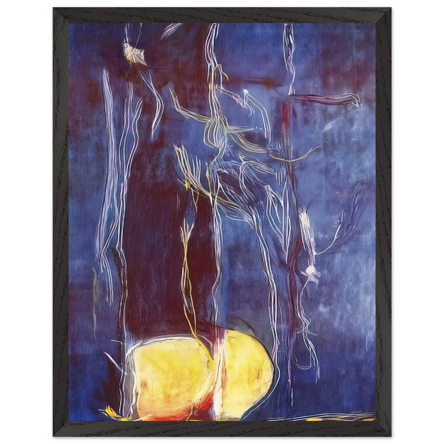 Helen Frankenthaler - All About Blue - 1994 Wall art - A2 (42 x 59.4  cm) - Premium Wooden Framed Poster With Fine Art Paper - Black frame
