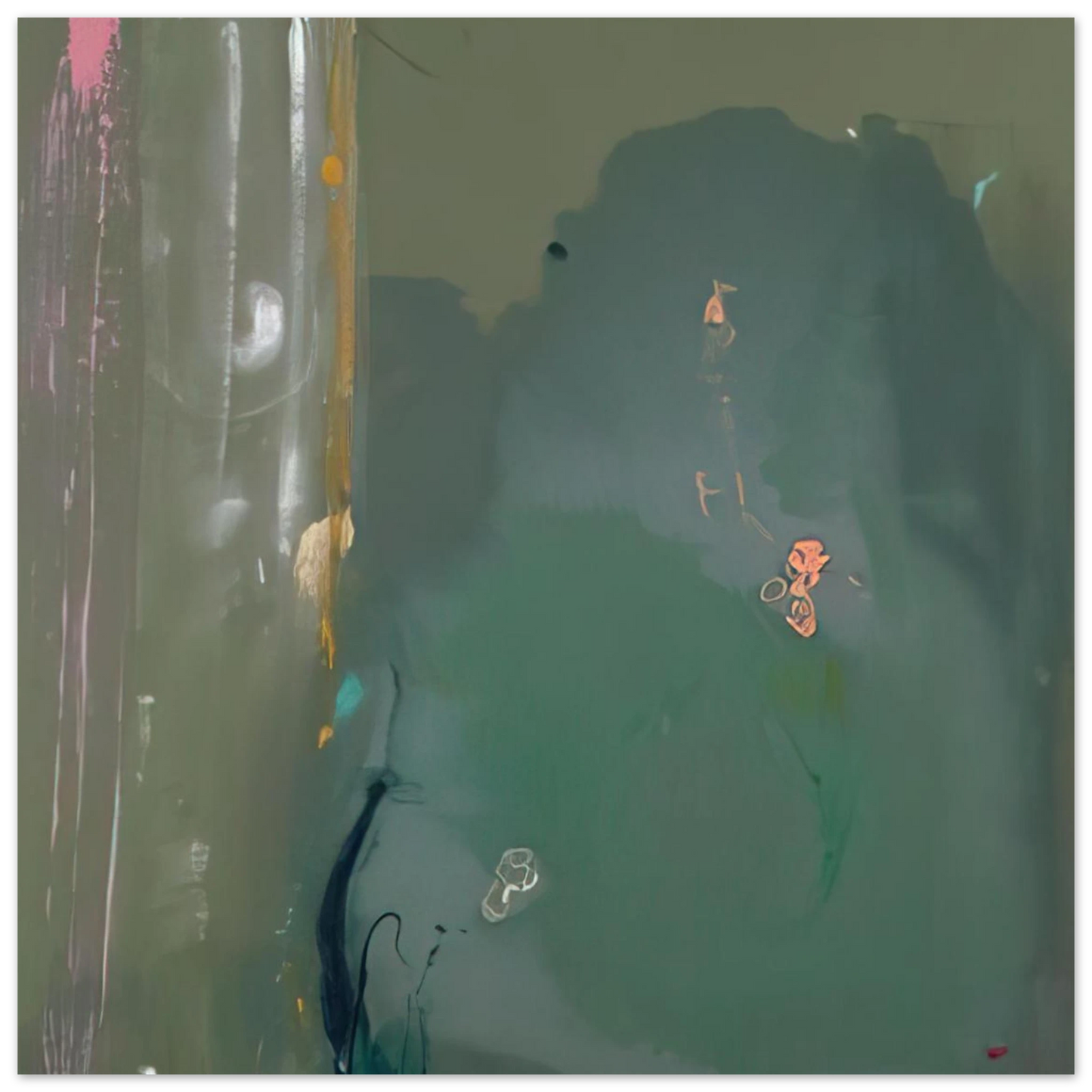 Helen Frankenthaler - CÃ´te d Argent - 1980 Wall art - A2 (42 x 59.4  cm) - Premium Wooden Framed Poster With Fine Art Paper - White frame