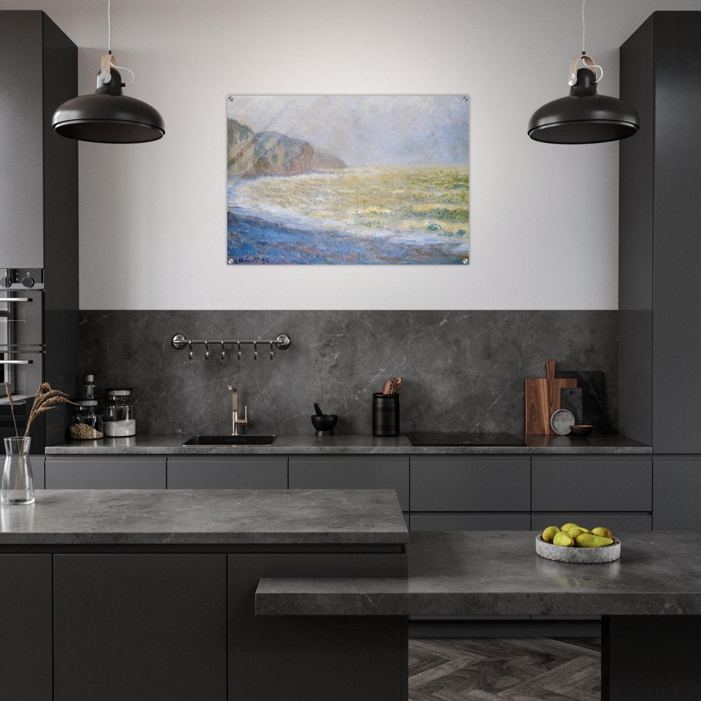 Cliff at Pourville - claude monet Acrylic Print - 70x100 cm / 28x40″ inches