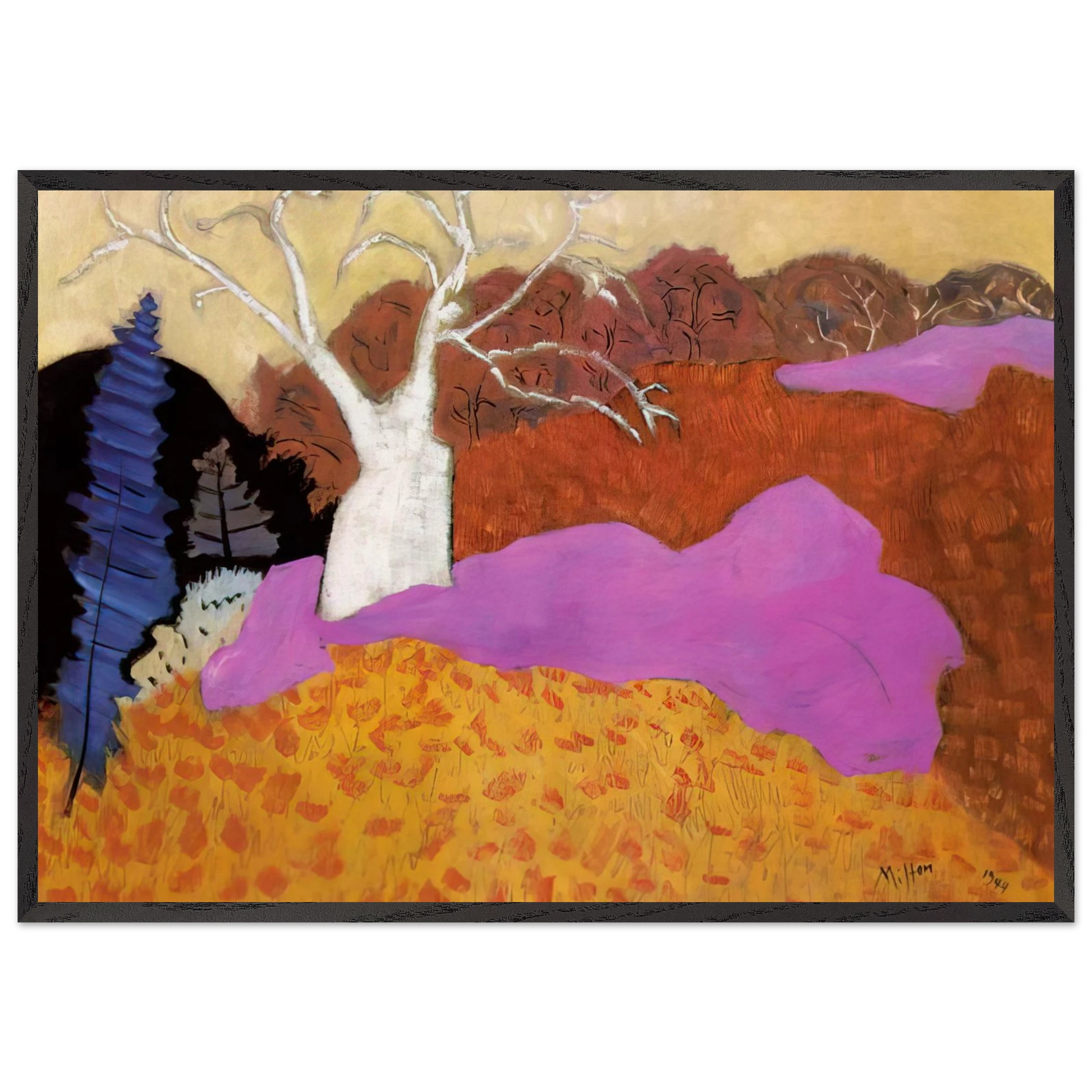 Autumn - 1944 - Milton Avery Framed Art Print – Black Wooden Frame - Default Title - -Framed Art Print