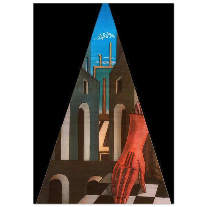 METAPHYSICAL TRIANGLE 1958 - Giorgio de Chirico Brushed Aluminum Print - 70x100 cm / 28x40 inches | Giorgio de Chirico Aluminum Print | Giorgio de Chirico Prints