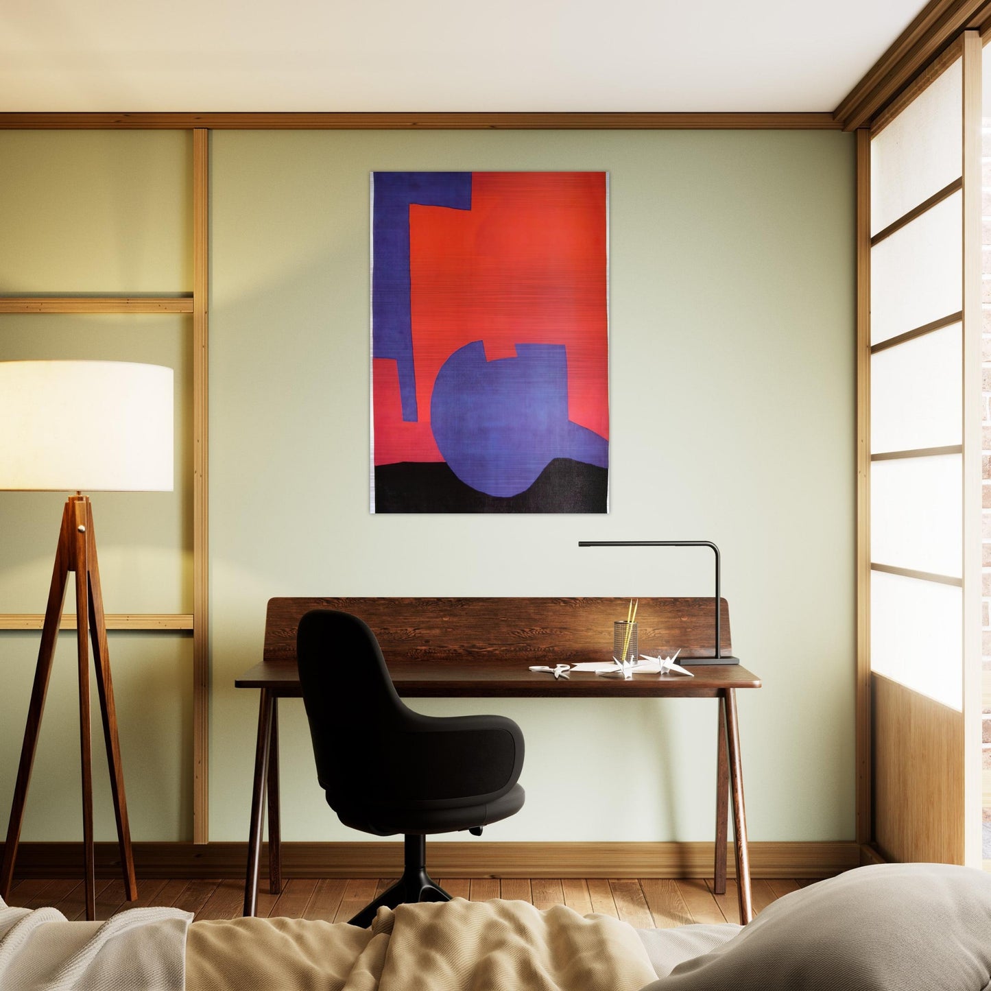Composition rouge - 1968 - Serge Poliakoff Brushed Aluminum Print - 70x100 cm / 28x40 inches | Serge Poliakoff Aluminum Print | Serge Poliakoff Prints