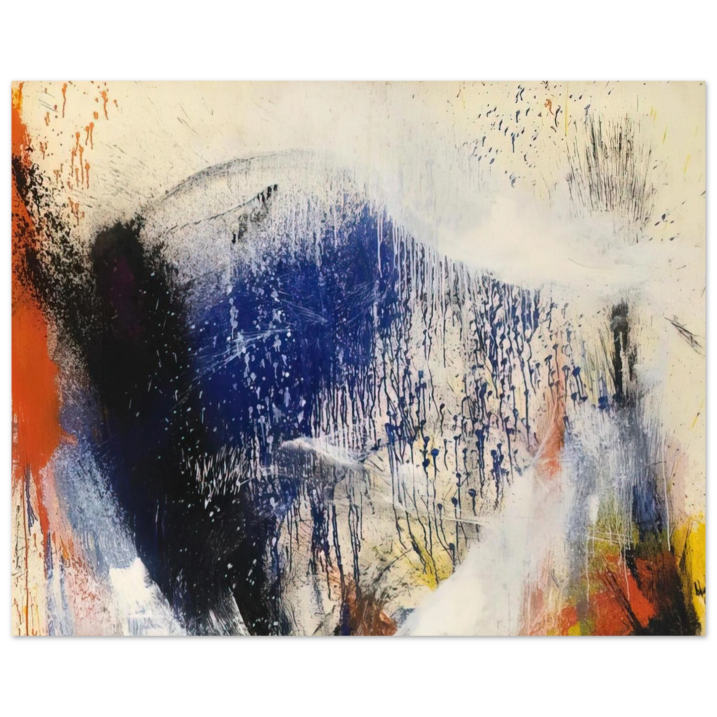 Helen Frankenthaler - Untitled - 1960 Wall art - 30x45 cm / 12x18 inches - Premium Wooden Framed Poster With Fine Art Paper - Wood frame