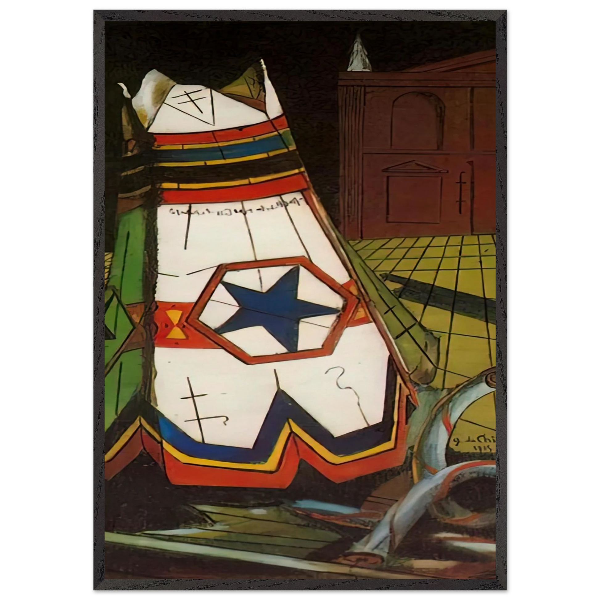 PLAYTHINGS OF THE PRINCE 1915 - Giorgio de Chirico Framed Art Print – Black Wooden Frame - Default Title - -Framed Art Print