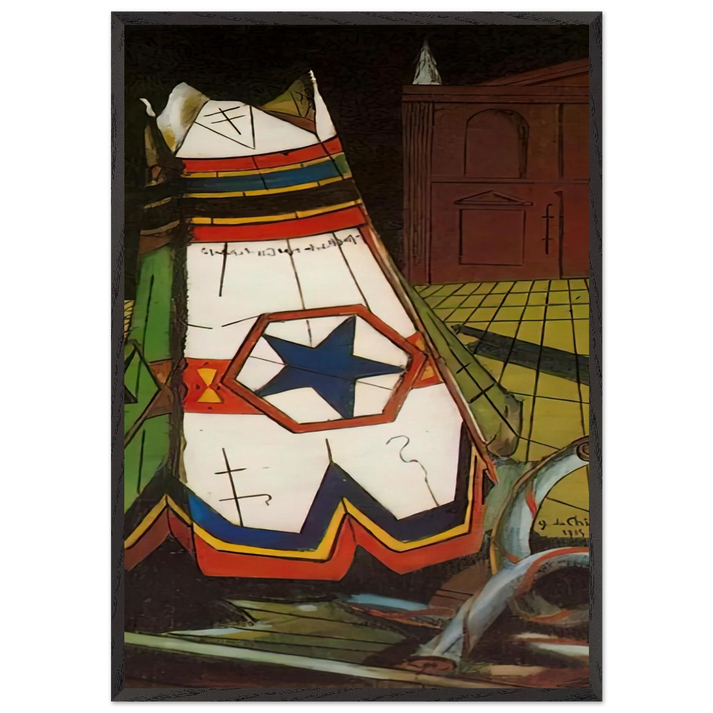 PLAYTHINGS OF THE PRINCE 1915 - Giorgio de Chirico 70x100 cm / 28x40 inches Framed Art Print – Black Wooden Frame