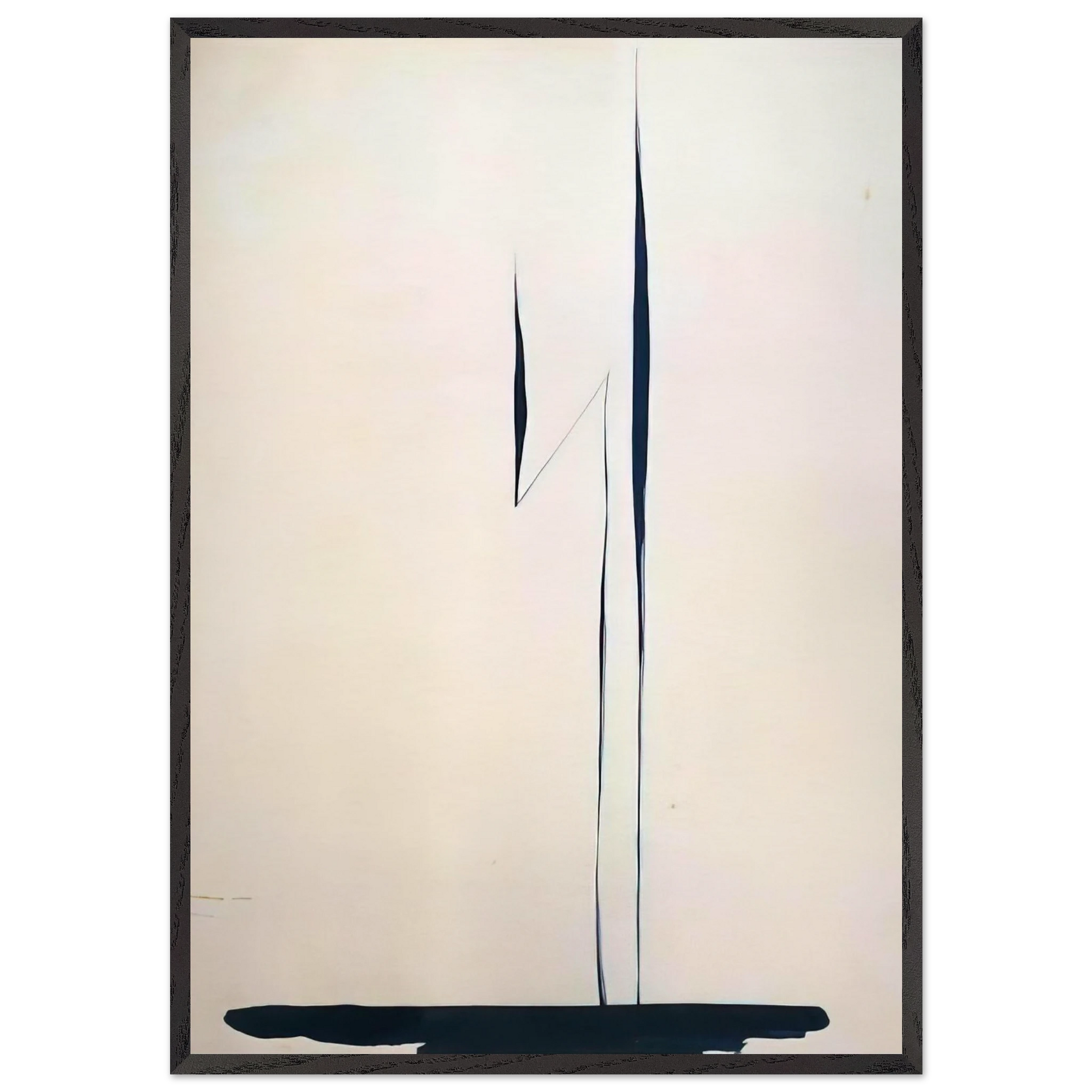 Black Lines 1 - Georgia OKeeffe 70x100 cm / 28x40 inches Framed Art Print – Black Wooden Frame