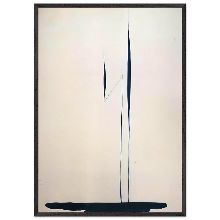 Black Lines 1 - Georgia OKeeffe 70x100 cm / 28x40 inches Framed Art Print – Black Wooden Frame