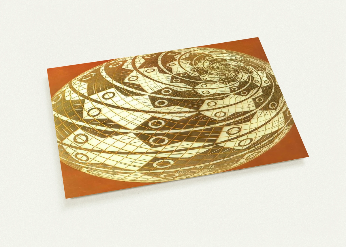SPHERE SURFACE WITH FISHES COLOUR By MC Escher Pack of 10 Post Cards ...
