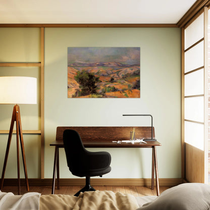 Mount Sainte-Victoire Seen from Gardanne - Paul Cézanne Brushed Aluminum Print - 70x100 cm / 28x40 inches | Paul Cézanne Aluminum Print | Paul Cézanne Prints