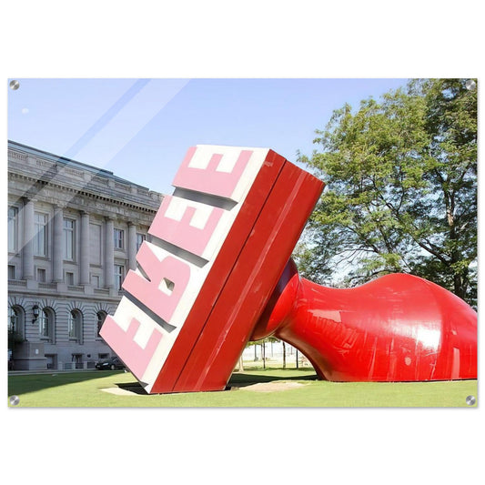 FREE STAMP AT CLEVELAND CITY HALL COLLABORATION WITH VAN BRUGGEN - Claes Oldenburg Acrylic Print - 70x100 cm / 28x40″ inches