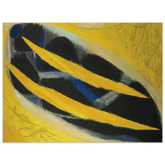 Frank Lobdell - Dark Presence III, Yellow - 1963 Fine Art Poster - Default Title