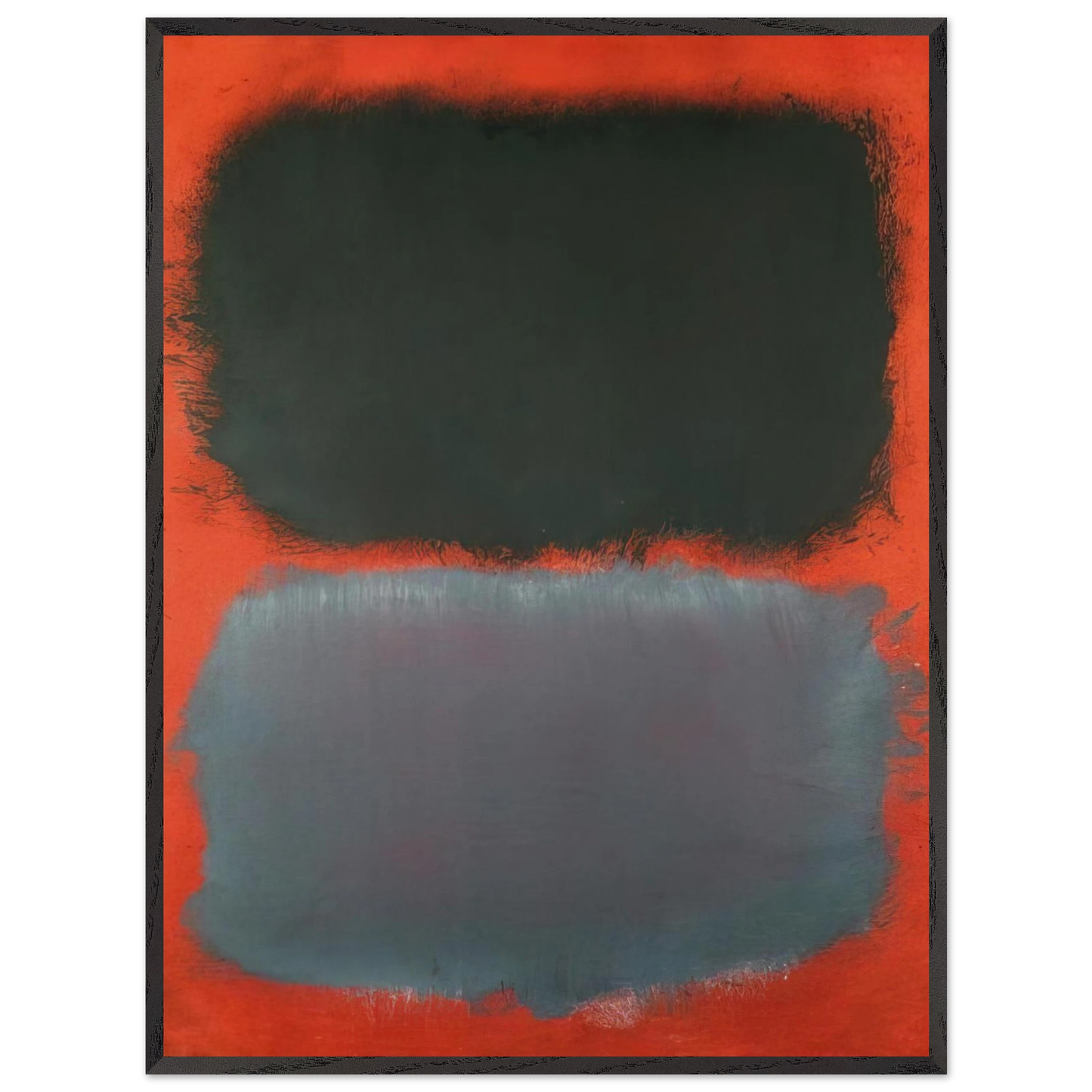 Mark Rothko - Untitled Gray, Gray on Red - 1968 Wall Art - 21x29.7 cm / 8x12" - Premium Wooden Framed Poster With Fine Art Paper - White frame