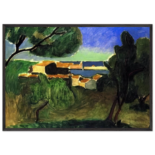 LANDSCAPE AT COLLIOURE III 1907 - Henri Matisse 70x100 cm / 28x40 inches Framed Art Print – Black Wooden Frame