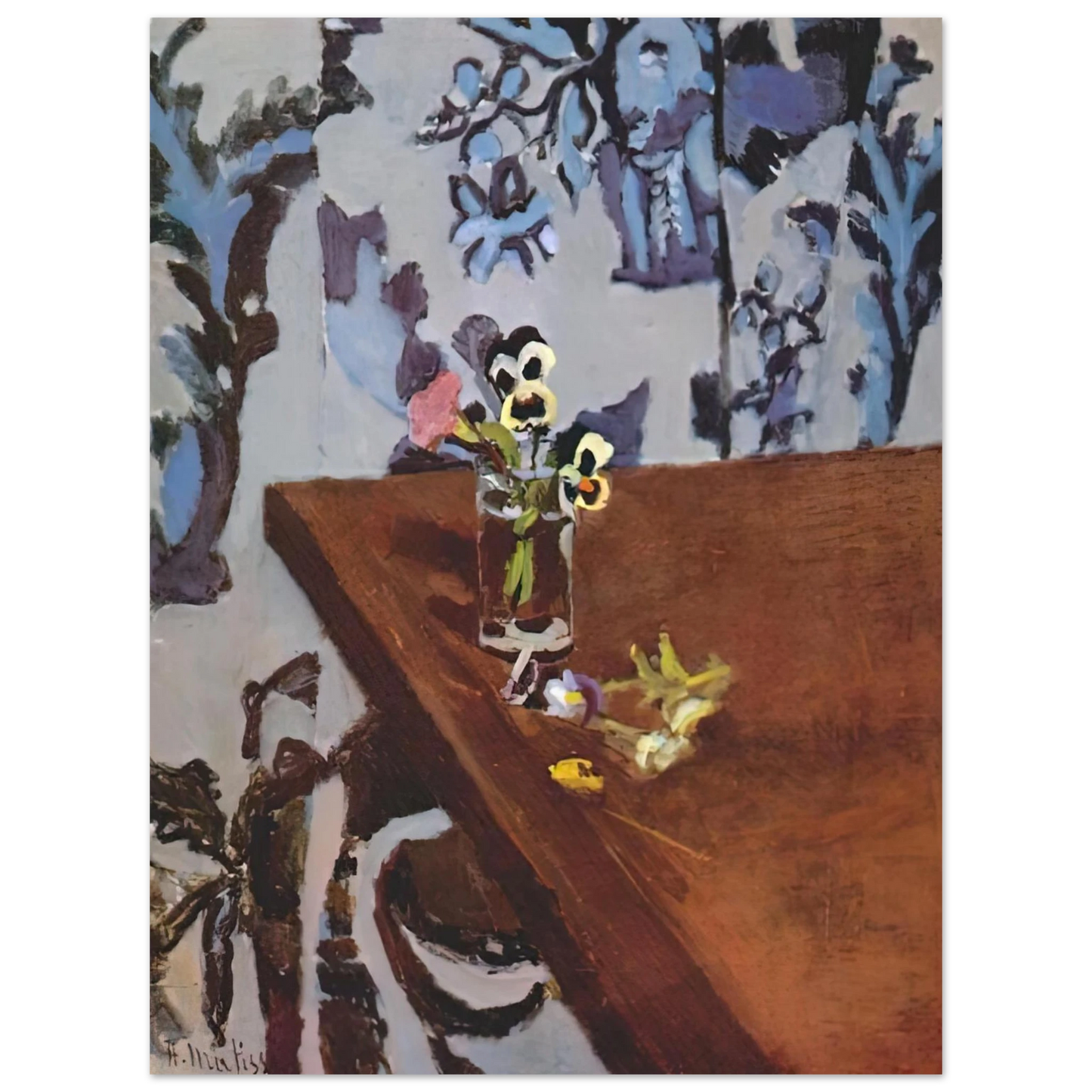 Henri Matisse - PANSIES ON A TABLE 1919 Fine Art Poster - Default Title