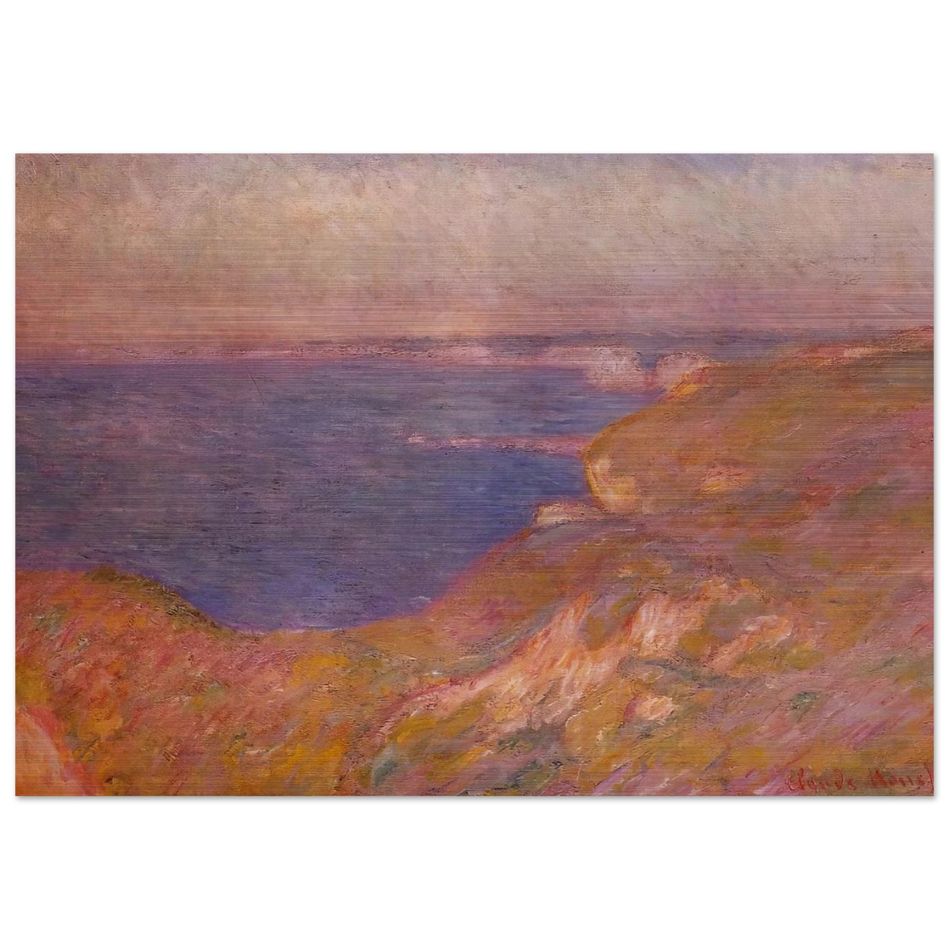 Cliff near Dieppe - claude monet Brushed Aluminum Print - 70x100 cm / 28x40 inches | claude monet Aluminum Print | claude monet Prints