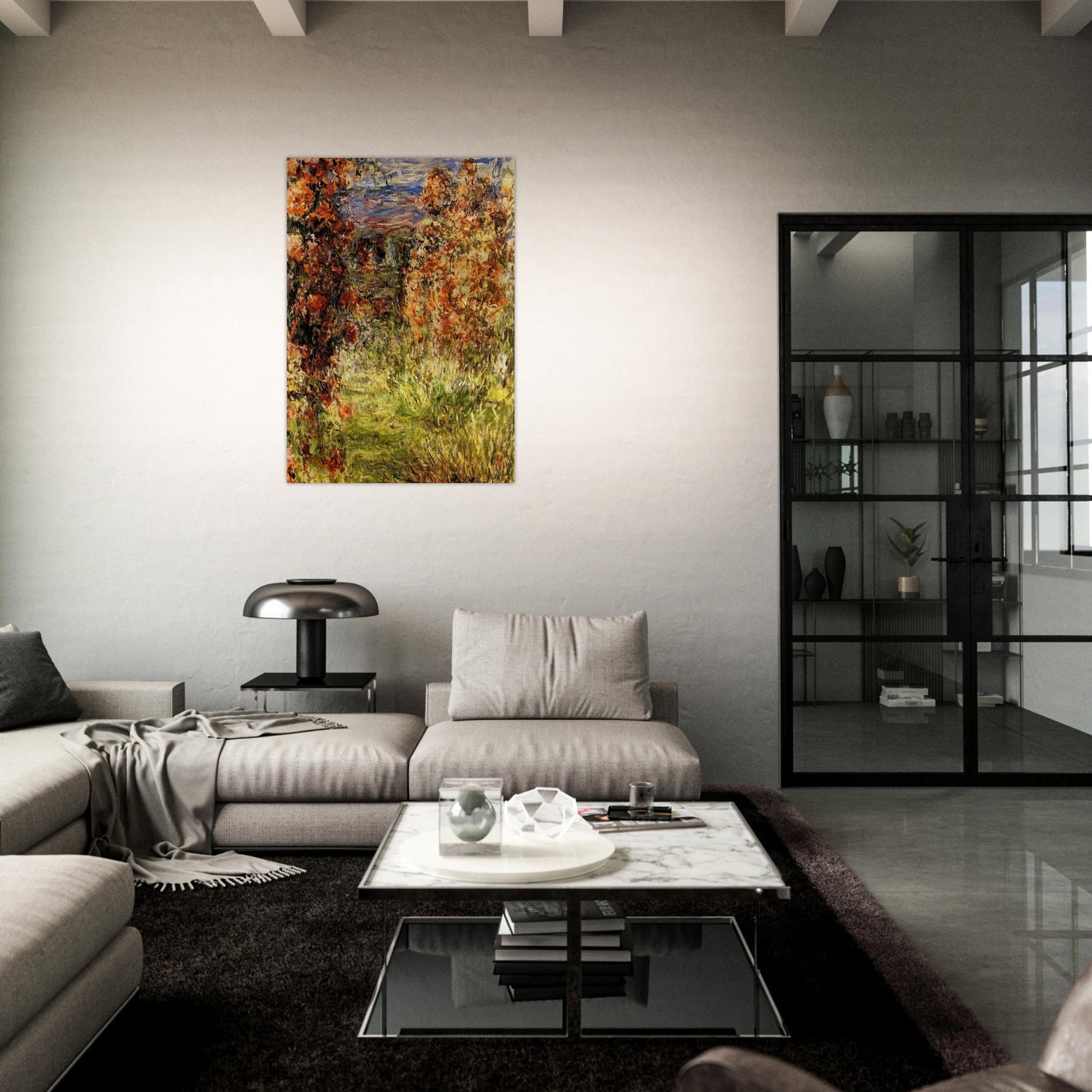 The House among the Roses 2 - claude monet Brushed Aluminum Print - 70x100 cm / 28x40 inches | claude monet Aluminum Print | claude monet Prints
