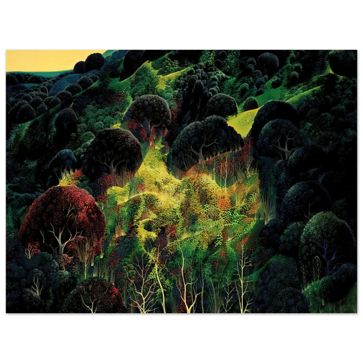 Eyvind Earle - Autumn Fields  75x100 cm / 30x40inches Fine Art Poster