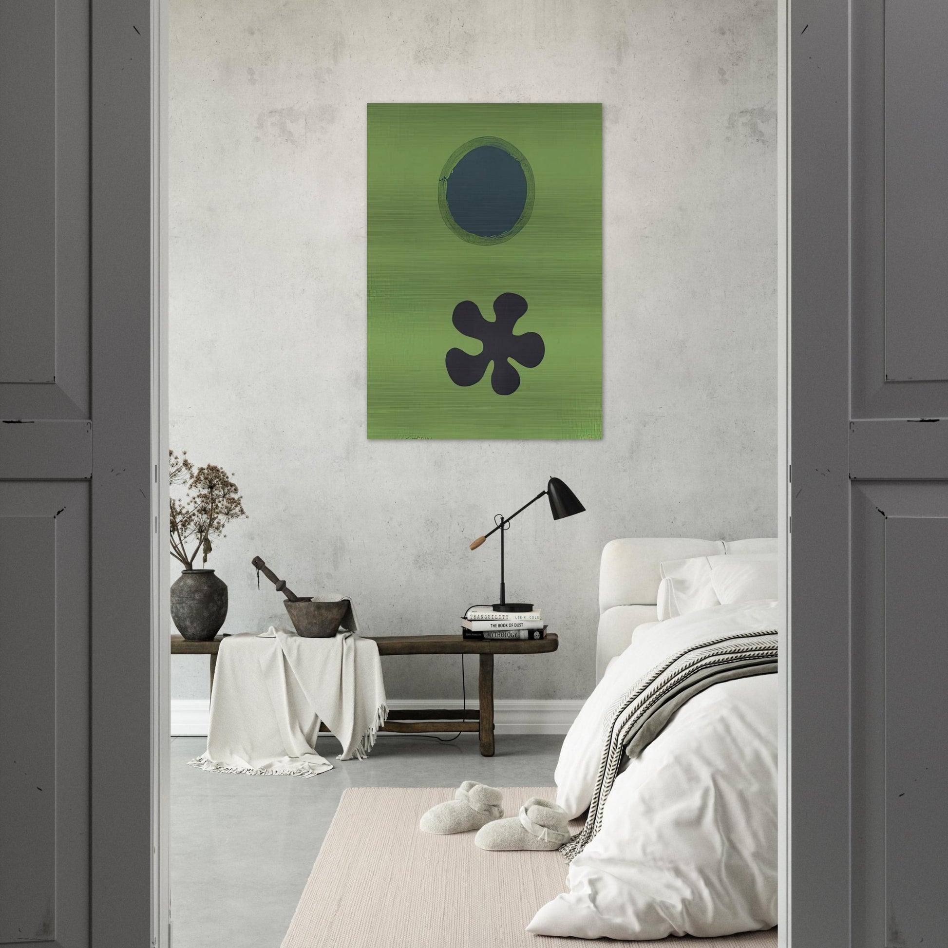 Green Ground--Black Form - 1966 - Adolph Gottlieb Brushed Aluminum Print - 70x100 cm / 28x40 inches | Adolph Gottlieb Aluminum Print | Adolph Gottlieb Prints