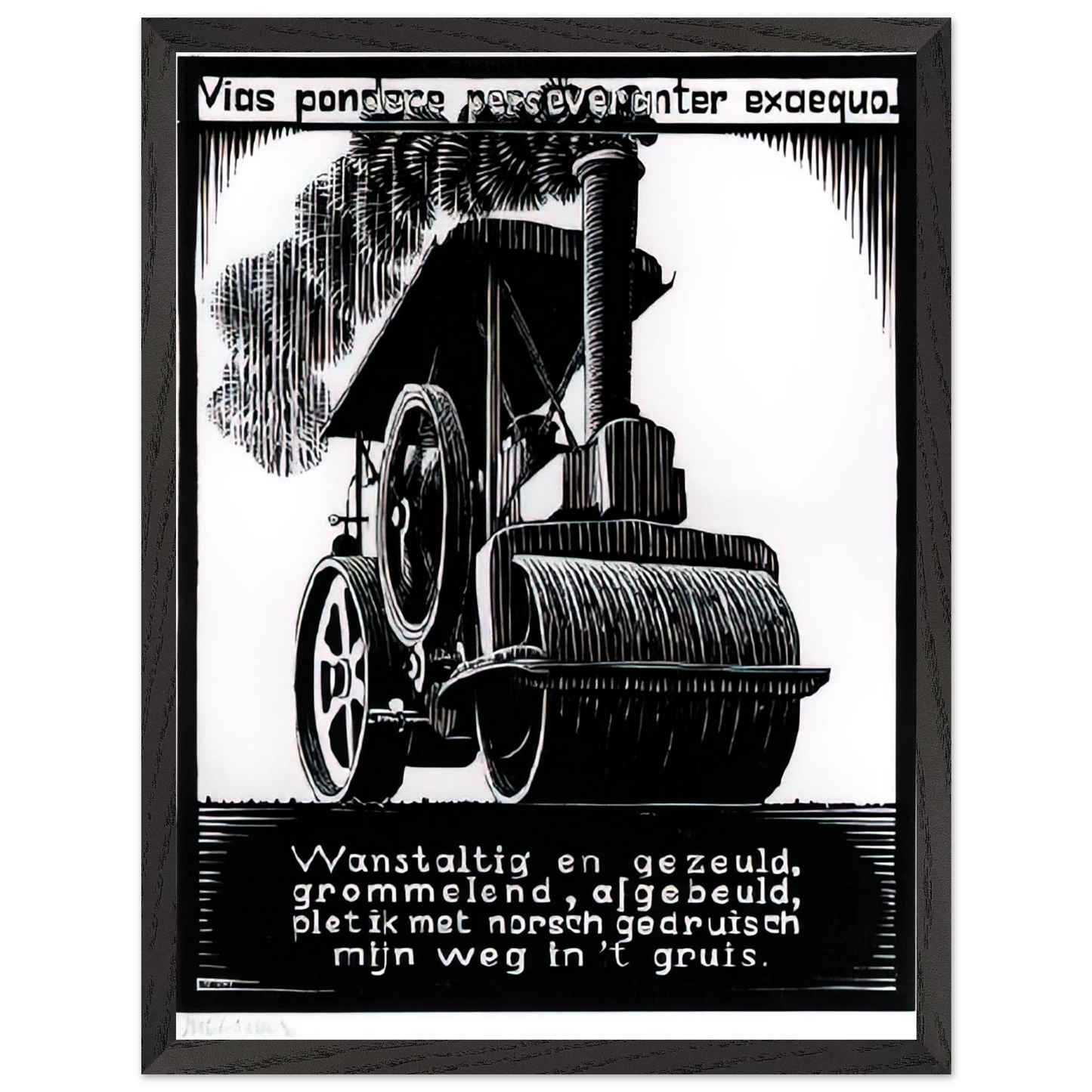 MC Escher - EMBLEMATA STEAMROLLER Wall Art - 60x80 cm / 24x32 inches - Fine Art Poster - -