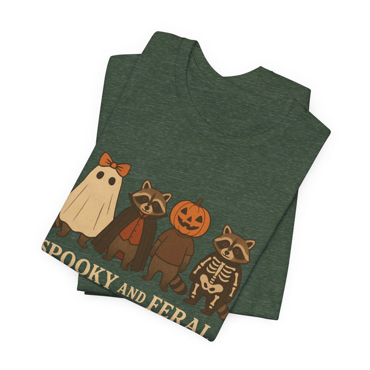 Spooky Raccoon Shirt, Funny Halloween Graphic Tee, Cute Vintage Fall T-Shirt, Trendy Womens Halloween Shirt, Feral Raccoon Tee