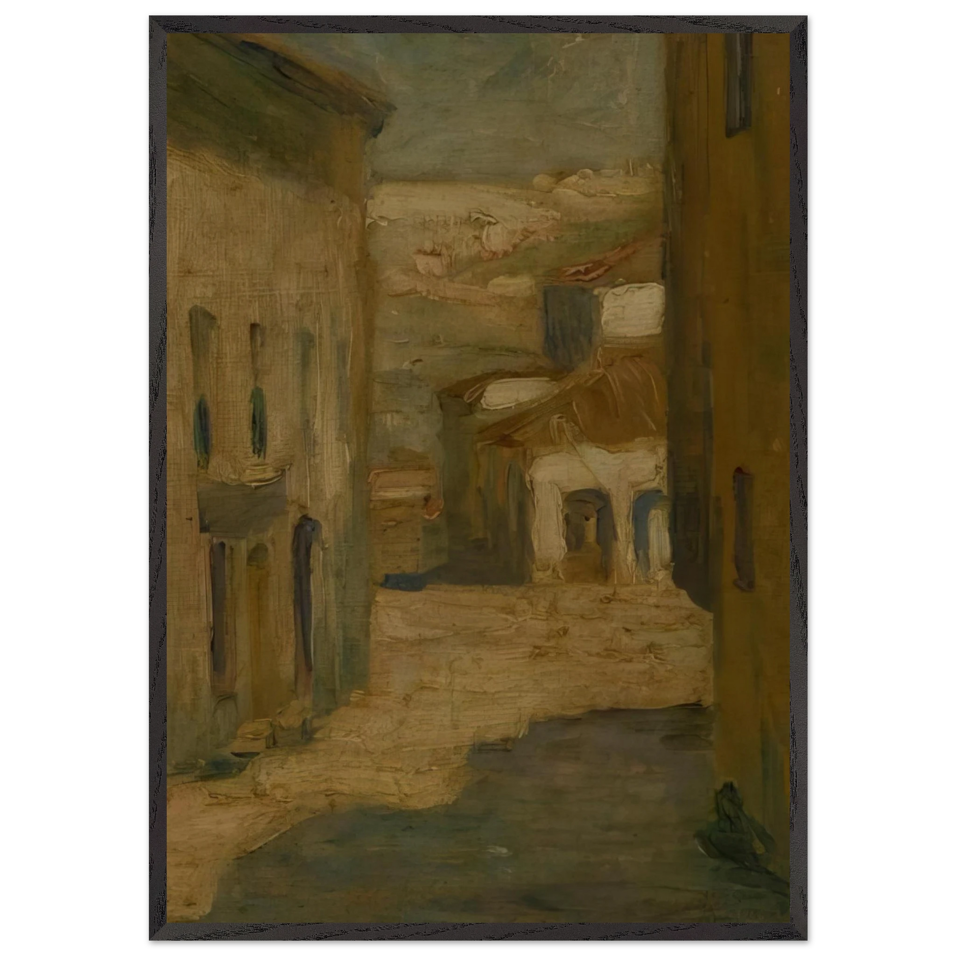 Street of Segovia - Tarsila do Amaral Framed Art Print – Black Wooden Frame - Default Title - -Framed Art Print