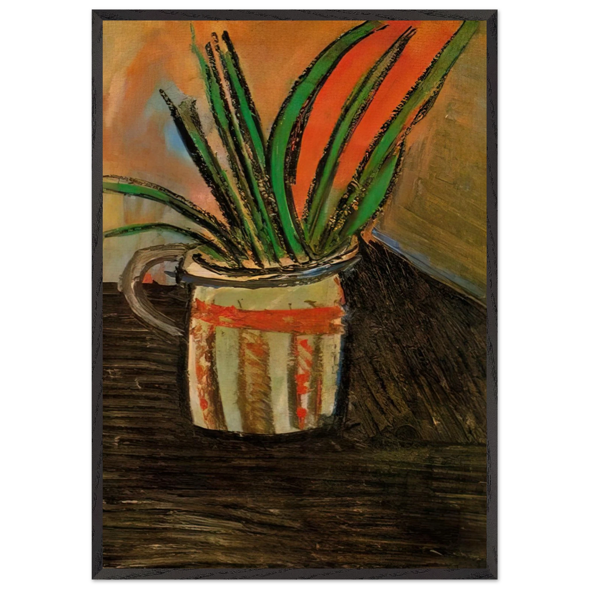 Exotic Flowers - 1907 - Pablo Picasso Framed Art Print – Black Wooden Frame - Default Title - -Framed Art Print