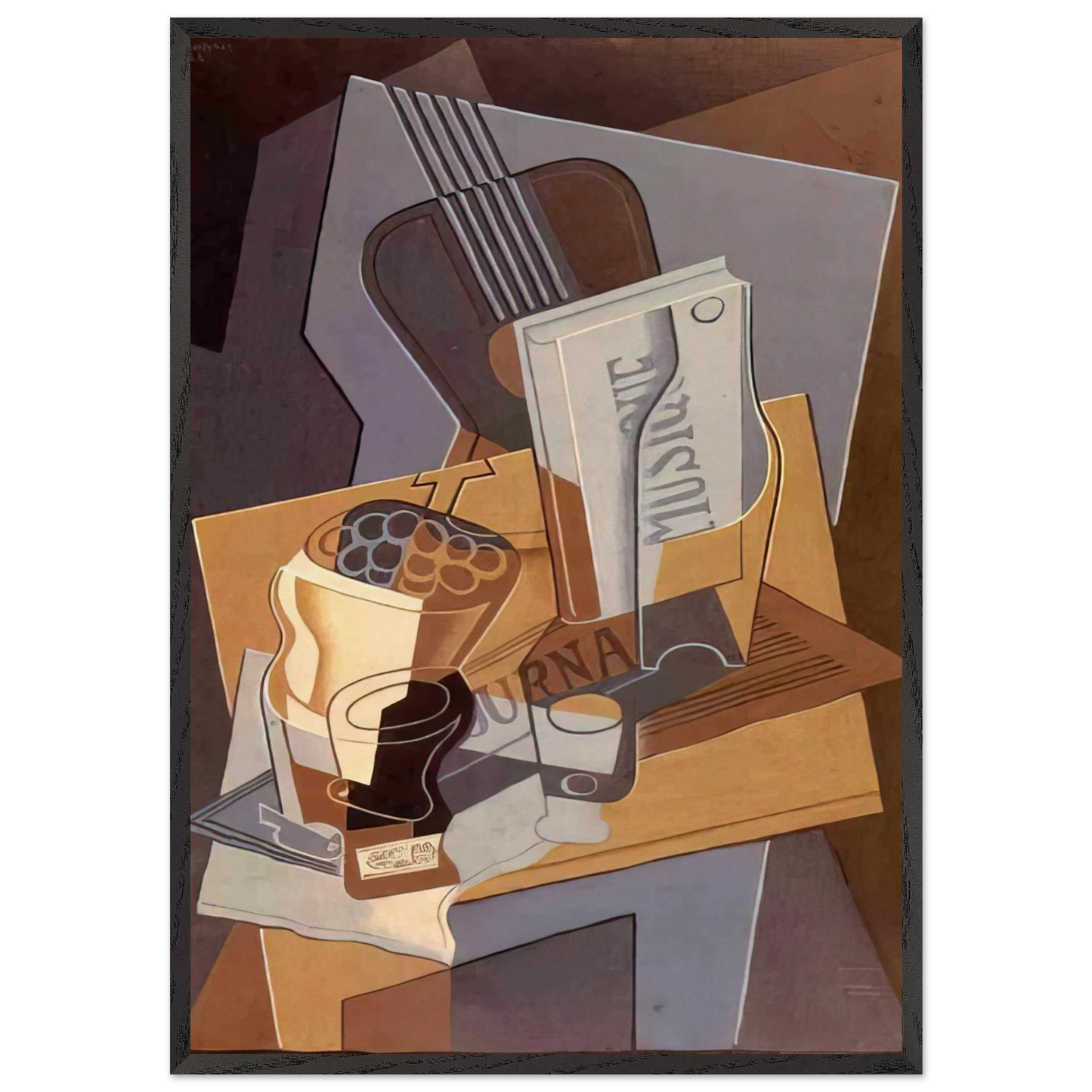 THE BOOK OF MUSIC 1922 - Juan Gris Framed Art Print – Black Wooden Frame - Default Title - -Framed Art Print
