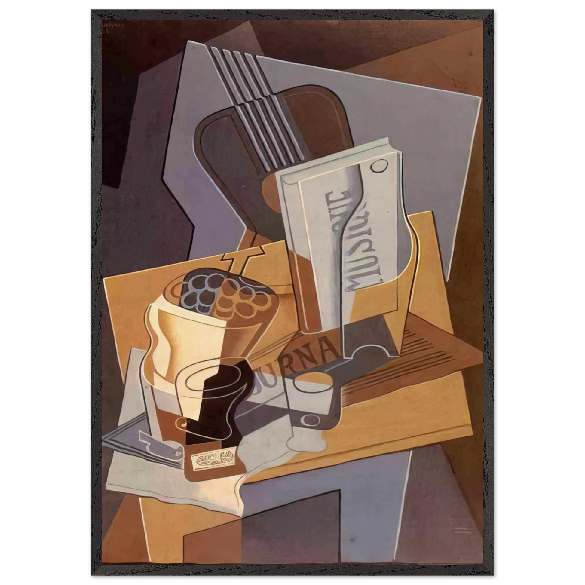 THE BOOK OF MUSIC 1922 - Juan Gris Framed Art Print – Black Wooden Frame - Default Title - -Framed Art Print