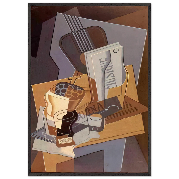 THE BOOK OF MUSIC 1922 - Juan Gris 70x100 cm / 28x40 inches Framed Art Print – Black Wooden Frame