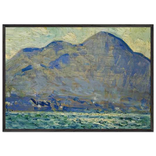 Mt Beacon at Newburgh - Childe Hassam 70x100 cm / 28x40 inches Framed Art Print – Black Wooden Frame