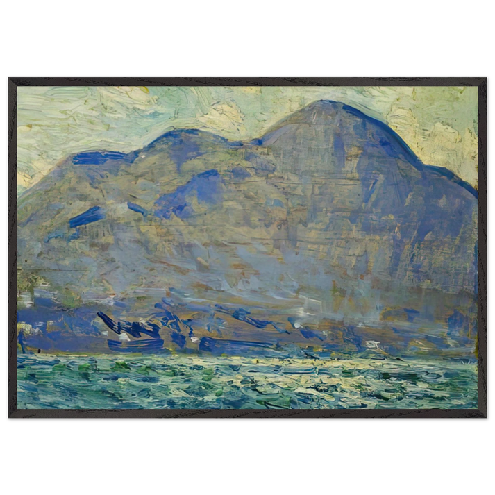 Mt Beacon at Newburgh - Childe Hassam 70x100 cm / 28x40 inches Framed Art Print – Black Wooden Frame