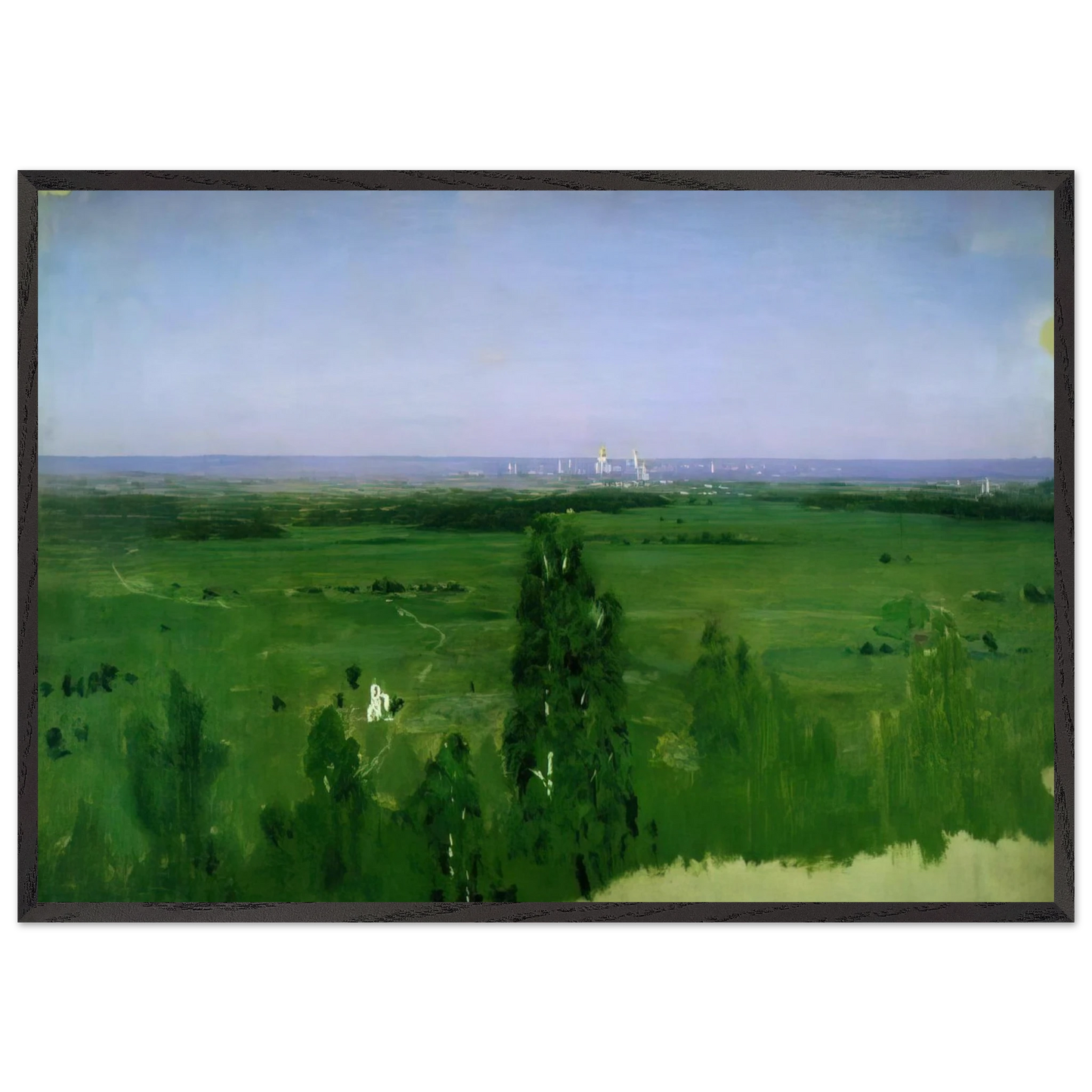 View on Moscow from Sparrow Hills - Arkhyp Kuindzhi Framed Art Print – Black Wooden Frame - Default Title - -Framed Art Print