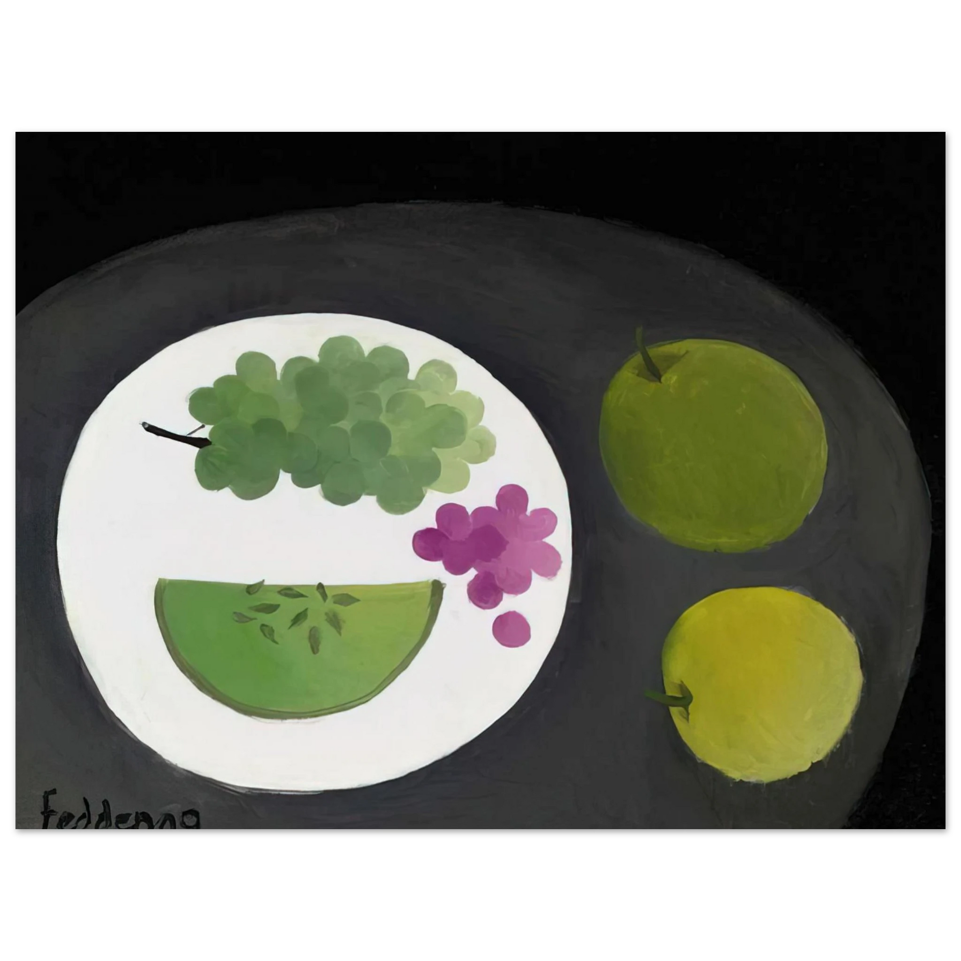 Mary Fedden - Melon and Grapes - 2009 Fine Art Poster - Default Title