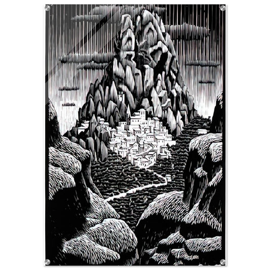 PENTEDATTIO CALABRIA JANUARY 1930 1930 - MC Escher Acrylic Print - 70x100 cm / 28x40″ inches | MC Escher Wall Art | MC Escher Prints