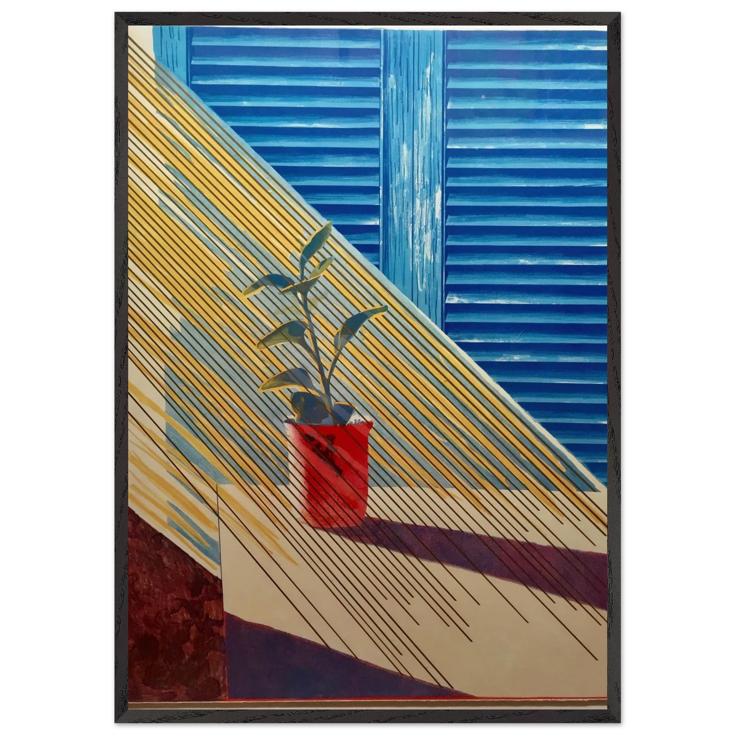 David Hockney N29 - David Hockney 70x100 cm / 28x40 inches Framed Art Print – Black Wooden Frame | David Hockney Art | Artwork by David Hockney